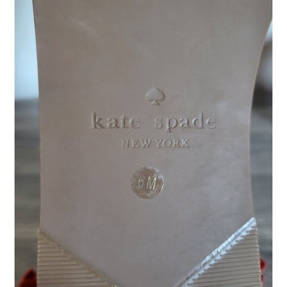 Kate Spade Alex Flat Fringe-Cuff Boho Sandals Orange Nubuck Leather Sz Women's 6 - Picture 8 of 9